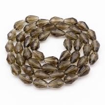 Бусины Стекло Капля, Прозрачные, Граненые, Цвет: Серый, Размер: 15х10мм, Отв-тие: 2мм, около 50шт/79см/нить, (УТ100006962)