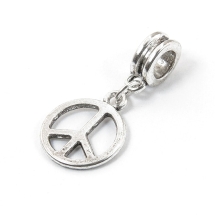 Шармы Евробусины с Кулоном, Peace Sign, Металл, Цвет: Античное серебро, Размер: 30х14х5мм, Отв. 4мм, (УТ100007907)