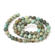 Бусины Натуральная Африканская Бирюза/Яшма Круглые Матовые, 6мм, Отверстие 1мм, около 58шт/35см/нить, (УТ100007759)