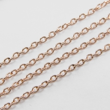 Цепь Якорное Плетение Железная Непаяная, Розовое Золото, Звено: 3х2мм, Толщина 0.5мм, (УТ100007224)