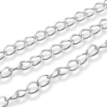 Цепь Витое Плетение, Железо, Цвет: Серебро, Звено: 8х6х1мм, (УТ100006614)