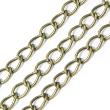 Цепь Витое Плетение, Железо, Цвет: Бронза, Звено: 8х6мм, Толщина 1мм, (УТ100006617)