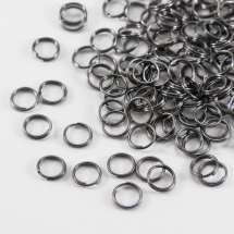 Колечки Двойные, Железные, Цвет: Оружейная Сталь, Размер: 7х1.4мм, Внутренний Диаметр 6.3мм, около 380шт/50г, (УТ100007141)