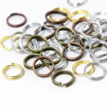 Колечки Двойные, Железные, Цвет: Микс, Размер: 8х0.7мм, Внутренний Диаметр 6.6мм, около 350шт/50г, (УТ100007186)