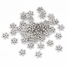 Бусины-Разделители, Бижутерный Сплав, Снежинка, Цвет: Античное Серебро, Размер: 10х2.5мм, Отверстие 1.5мм, (УТ100007381)