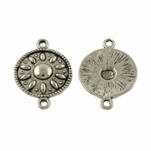 Коннектор Бижутерный сплав, 2 отверстия, Цвет: Античное Серебро, Размер: 25.5х17x2.5мм, Отверстие 2мм, (УТ100007388)