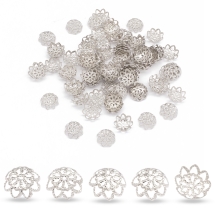 Шапочки для Бусин Железные, Цветок, Цвет: Платина, Размер: 10х4мм, Отверстие 1мм, (УТ100007416)