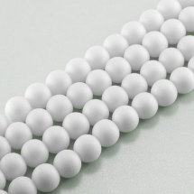 Жемчуг Бусины Стеклянные, Матовые, Круглые, Цвет: Слоноваяя Кость N35, Размер: 4~4.5x4мм, Отв. 1мм, около 210шт/85см/нить, (УТ100007138)