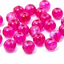 Бусины "Битое Стекло" Двухцветные, круглые, Цвет: Бордовый, Диаметр: 6мм, Отверстие 1мм, около 165шт/50г, (УТ100007855)