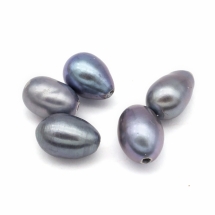 Жемчуг Натуральный Пресноводный Класс АА, Окрашенный, Капля, Цвет: Черный, Размер: 4~5мм, Отверстие не сквозное, 0.9мм. (УТ100008102)