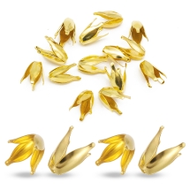 Конус Шапочки для Бусин Цветок Железные, Золото, 13x7x7мм, Отверстие 1мм, (УТ100007973)