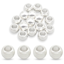 Бусины-Разделители Бижутерный Сплав, Овальные, Цвет: Серебро, Размер: 6x7мм, Отверстие 3.5мм, (УТ100007989)