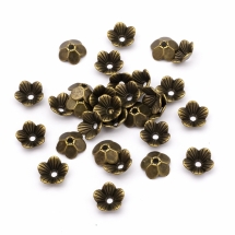 Шапочки для Бусин Металеві, Квітка, Колір: Бронза, Розмір: 10х10х3мм, Отвір 1.5мм, (УТ100007993)