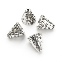 Конус Шапочки для Бусин, Металлические, Цвет: Античное Серебро, Размер: 13х12мм, Отверстие 2~10мм, 4шт/упаковка, (УТ100008089)