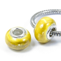 Шармы Евробусины Фарфоровые, АВ цвет, Вставка из Латуни, Рондель, Цвет: Золотистый, Размер: 14~16x9~10мм, Отв-тие 5мм, (УТ100008138)