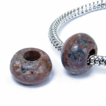 Шармы Евробусины Натуральный Камень, Рондель, Цвет: Коричневый, Размер: 12x8мм, Отверстие 5мм, (УТ100008145)