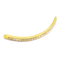 Коннектор Полукруг со Стразами, Бижутерный сплав, 2 отверстия, Цвет: Золото, Размер: 47x3x3.5мм, Отверстие 2мм, (УТ100008217)