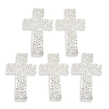 Коннектор Крест Бижутерный сплав, 2 отверстия, Цвет: Серебро, Размер: 46x27x2мм, Отверстие 3мм, (УТ100008220)