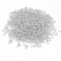 Колечки Одинарные Открытые, Латунь, Цвет: Серебро, Размер: 4х0.8мм, Внутренний Диаметр 2.4мм, около 550шт/25г, (УТ100007174)