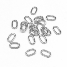 Колечки Овальные, Железные, Цвет: Платина, Размер: 11х6х1мм, (УТ100007177)