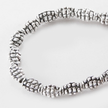 Намистини Металеві овал, Колір: Античне Срібло, Розмір: 7х5мм, Отвір 2 мм, близько 30шт / 20см / нитка, (УТ100006867)