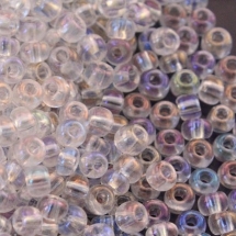 Бисер 78109 Чешский Preciosa 10/0, Прозрачный радужный TR, Серебряный, Круглый, (УТ100008313)