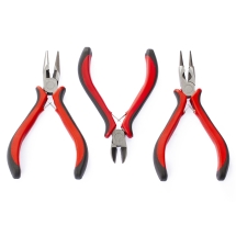 Набір сталевих інструментів 3шт, на блістері: Круглогубці + Плоскогубці + Кусачки, Червоні, (УТ100008000)