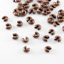 Намистини Кришки крімп з Заліза, Оболонки для затискних Бусин стопери, Колір: Мідь, 5мм, Отвір 1.5 ~ 1.8мм, (УТ100007507)