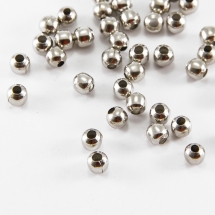 Бусины-разделители, Железные, Круглые, Цвет: Платина, Размер: 5мм, Отверстие 2мм, (УТ100007549)