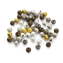 Бусины Латунь Звездная Пыль, Текстурная, Круглые, Микс, 6мм, Отверстие 1мм, (УТ100007478)