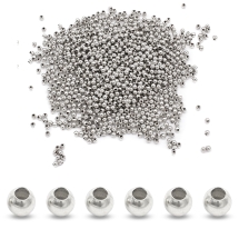 Бусины-Обниматели Железные Круглые, Платина, 2х2мм, Отверстие 1мм, около 1050шт/20г, (УТ100007552)