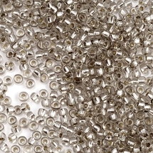 Бісер 78241 Чеський Preciosa 10/0, Прозорий зі срібною смугою TSL, Сірий, Круглий, (УТ100008856)