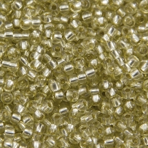 Бисер 78251 Чешский Preciosa 10/0, Прозрачный с серебряной полосой TSL, Золотой, Круглый, (УТ100008857)
