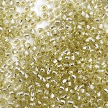 Бисер 78252 Чешский Preciosa 10/0, Прозрачный с серебряной полосой TSL, Зеленый, Круглый, (УТ100008858)