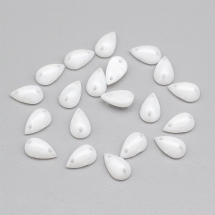 Пришивные Акриловые Стразы, 2 отверстия, Капля, Цвет: Белый Дым, Размер: 10х6х4мм, Отв-тие 1мм, (УТ100008630)