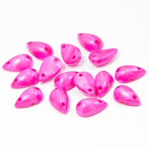 Пришивные Акриловые Стразы, 2 отверстия, Капля, Цвет: Розовый, Размер: 10х6х4мм, Отв-тие 1мм, (УТ100008631)