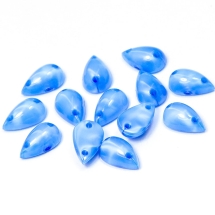 Пришивні Акрилові Стрази, 2 отвори, Крапля, Колір: Блакитний, Розмір: 10х6х4мм, Отв-тя 1мм, (УТ100008632)