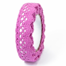 Кружево на двухстороннем скотче, Цвет: Розовый, Ширина: 18мм, около 2м/катушка, (УТ100010009)