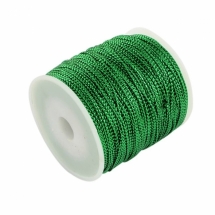 Шнур Металевий Плетений, Колір: Зелений, Розмір: Діаметр 1мм, (УТ100009831)