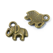 Кулон Слон, Металл, Цвет: Бронза, Размер: 11х11х2мм, Отверстие 2.5мм, (УТ100008948)