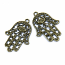Кулоны Металлические Рука Хамсы, Цвет: Бронза, Размер: 33х23х1мм, Отв-тие 2мм, (УТ100008724)