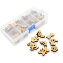 Пуговицы Деревянные Микс 2-Отверстия, Бежевый, 14~23x10~22x3~3.5мм, Отверстие 1~2мм, около 80шт/упаковка, (УТ100009527)