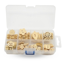 Пуговицы Деревянные Микс 2-Отверстия, Бежевый, 15~29.5x9~22x3~4мм, Отверстие 1~2мм, около 80шт/упаковка, (УТ100009528)