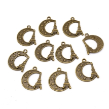 Кулон Полумесяц, Металл, Цвет: Бронза, Размер: 22х18х2мм, Отверстие 2мм, (УТ100008703)