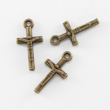 Кулон Крест, Металл, Цвет: Бронза, Размер: 19x9мм, (УТ100008764)