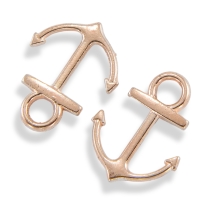 Кулон Якорь, Металл, Цвет: Розовое Золото, Размер: 19x14.5x1.5мм, Отверстие 3мм, (УТ100008794)