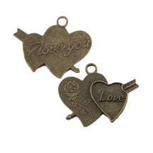 Кулон Сердце Металл, Цвет: Бронза, Размер: 32х26мм, (УТ100008800)