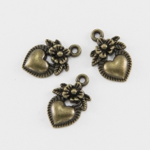 Кулон Сердце Металл, Цвет: Бронза, Размер: 16х10мм, (УТ100008804)