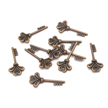 Кулон Ключ, Металл, Цвет: Медь, Размер: 30х14х4мм, Отверстие 1мм, (УТ100008847)