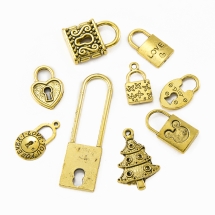 Кулон Замки, Металл, Цвет: Античное Золото, Размер: 18~49.5x10~17x1~5мм, Отверстие 1~29x2~9мм, около 35шт/100г, (УТ100008702)